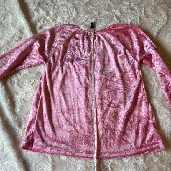 2/$35 Please Mum Pink Velour Smocking Top Girls Size L NWT - Picture 5 of 8